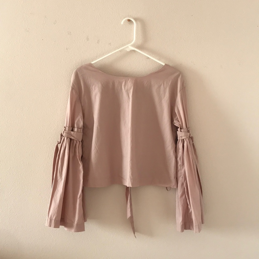 Free People Blush Bell Sleeve Top